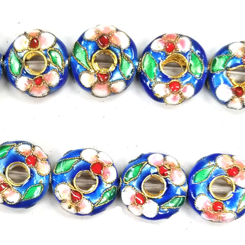 ENAMEL DONUT 15MM LIGHT BLUE
